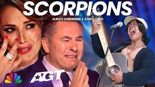 All the judges cried | when they heard Scorpions Song with the most amazing voice in America Stage!