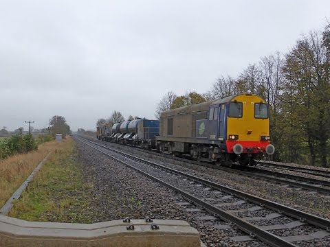 20302 & 20312 on 3S13 & 3S14 RHTT's at Ulceby Chase & Croxton - 11th November 2013.