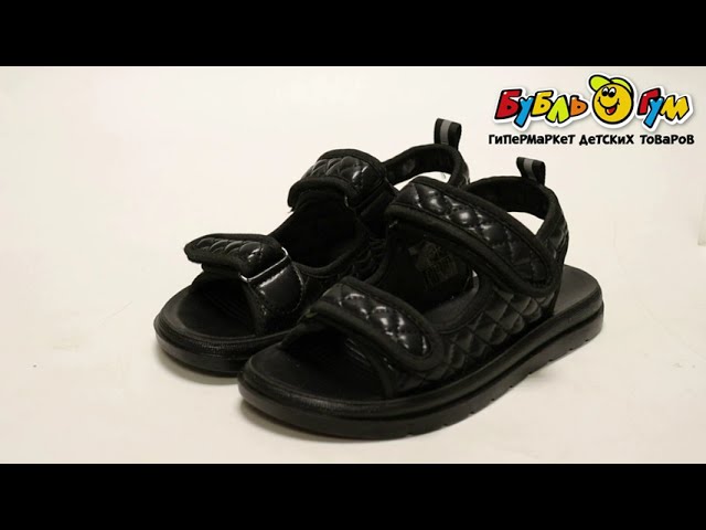 Сандалии KEDDO открытые на липучке со строчкой черные - видео