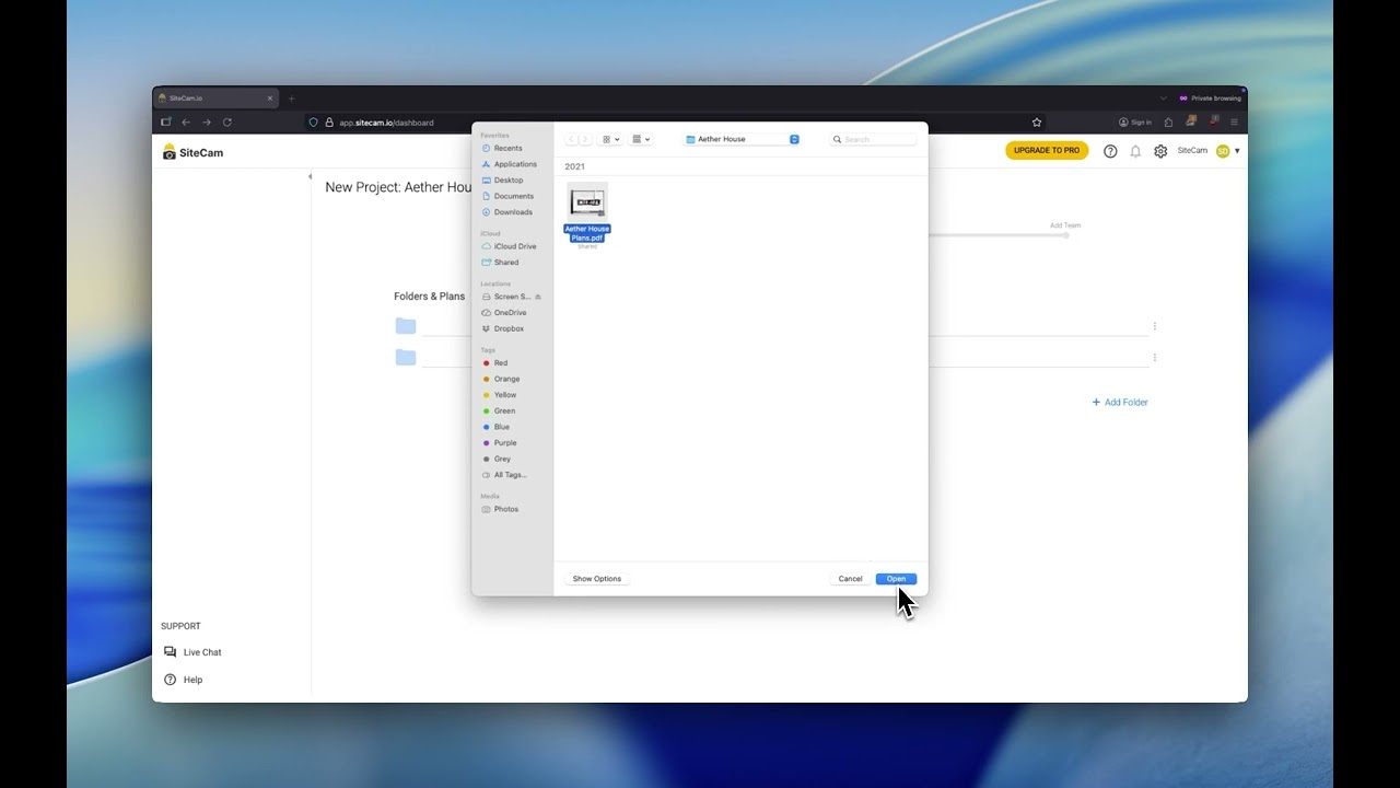 SiteCam - Creating a Project (Web)
