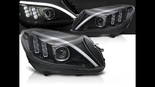 MERCEDES W205 14-18 - přední černá světla TUBE LED