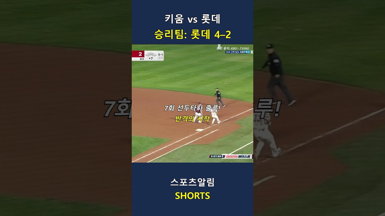 키움 vs 롯데! 선제 투런·동점포·병살 마무리!! 2026.09.29 | KBO 하이라이트 #Shorts #야구 #kbo #프로야구