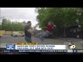 Woman knocks out man with kick?