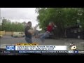 Woman knocks out man with kick?