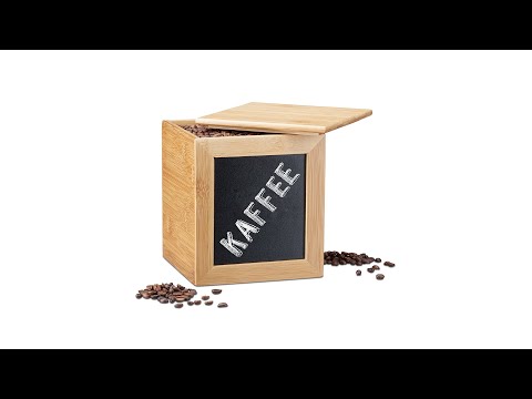 Aufbewahrungsbox Bambus mit Tafel Schwarz - Braun - Bambus - 16 x 17 x 16 cm