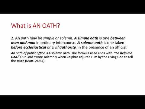 My Catholic Faith - Lesson 100 - Oaths and Vows