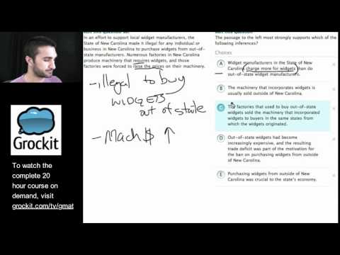 Grockit GMAT TV Lesson 8, Part 2 (Verbal Critical Reasoning)
