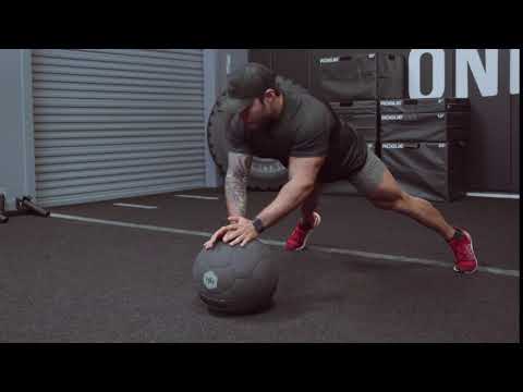 Medicine-Ball Alternating Pushup