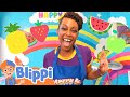Meekah Makes Rainbow Color Fruit Ice Cream Blippi Learn Colors And Science