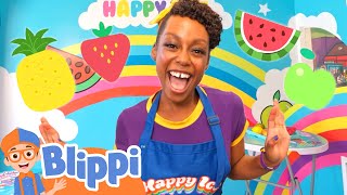 Meekah Makes Rainbow Color Fruit Ice Cream! | Blippi - Learn Colors and Science