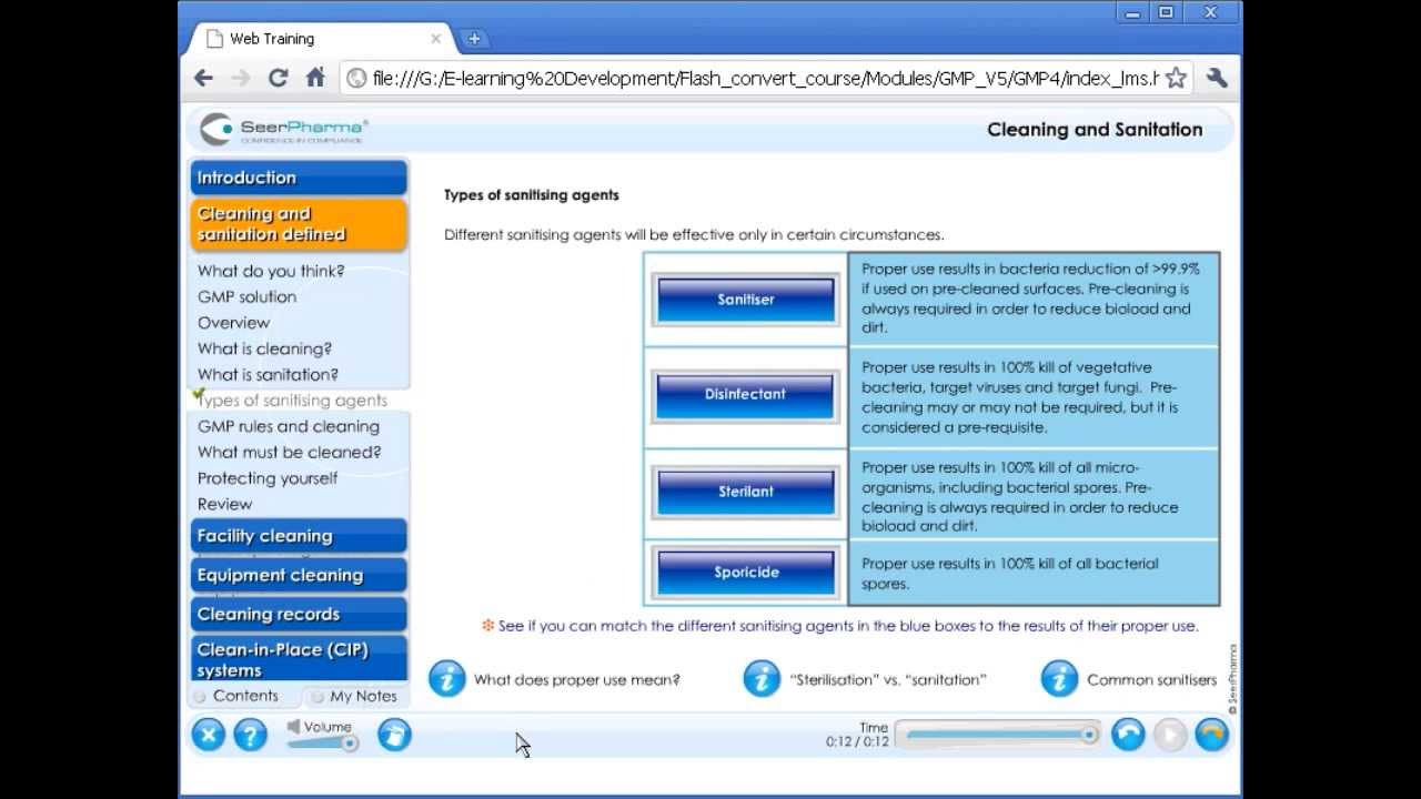 SeerPharma E-Learning module demonstration