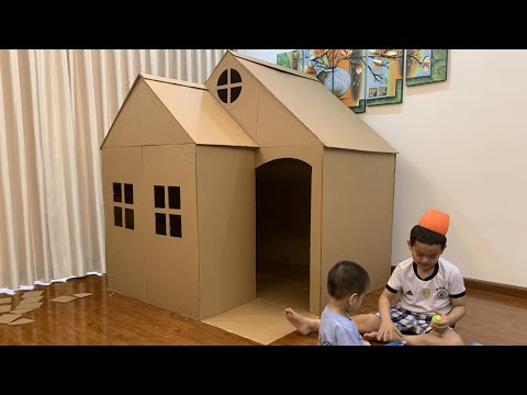 DIY | How To Make a Big Cardboard House - CardBoard Playhouse for Kids