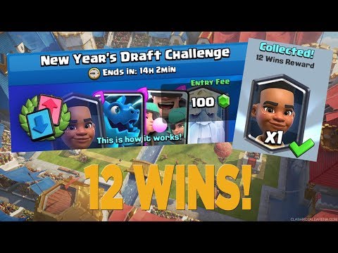 12 WINS! New Year's Draft Challenge Intense LIVE Gameplay - Clash Royale