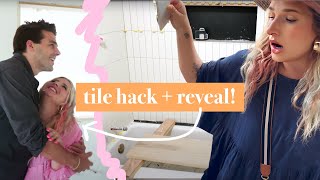 Thifted tile decor hack + Revealing our new walls! Yay!