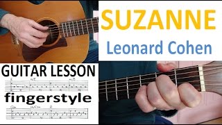 SUZANNE - LEONARD COHEN fingerstyle GUITAR LESSON