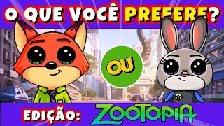 🔄️🦊🐰 O QUE VOCÊ PREFERE? 🦊🐰 Zootopia | Jogo das escolhas 🔊 #dinoquiztopia