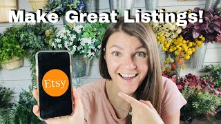 How to make an Etsy listing STEP BY STEP from your phone AND have it rank high in search #Etsytips