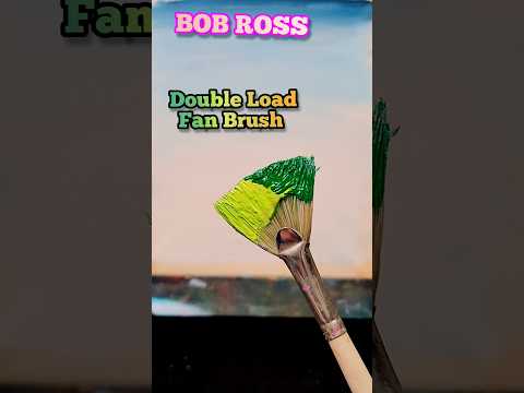 Bob Ross Weeping Willow ❤️ Double loaded Fan Brush #bobross #shorts