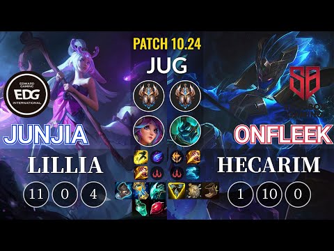 EDG JunJia Lillia vs SB OnFleek Hecarim Jungle - KR Patch 10.24
