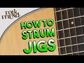How to strum a jig on guitar for beginners - Irish or Scottish folk music accompaniment