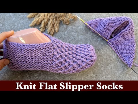 Viola Flat Knit Slipper Socks || Two-Needles Knit Socks