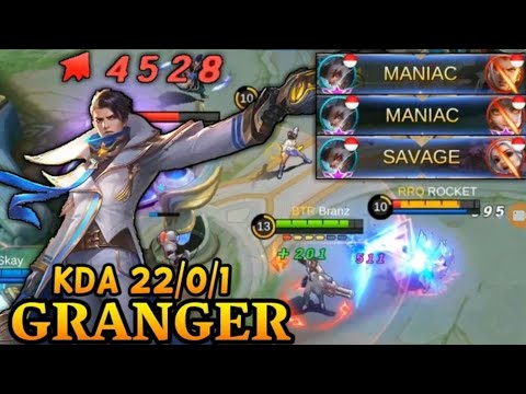 GRANGER SAVAGE!!!  22 Kills, 0 Death | BTR Branz |  - Mobile Legends