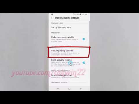 Android Nougat : How to Enable or Disable Auto update Security policy updates in Samsung Galaxy S8