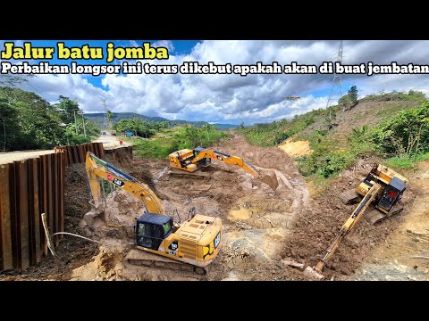 Jalur batu jomba‼️Perbaikan Jalan Longsor ini terus di kebut apakah akan di buat jembatan 