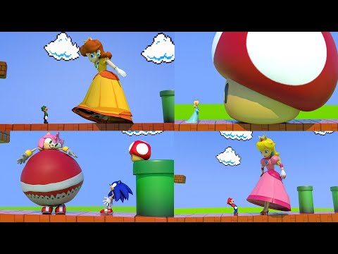 Princess Compilation! Peach, Amy Rose, Daisy, and Rosalina Fun Moments 👸👸🏼👸🏻