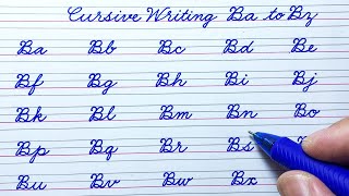 How to connect capital letter B with small letters a to z in cursive writing | Cursive handwriting
