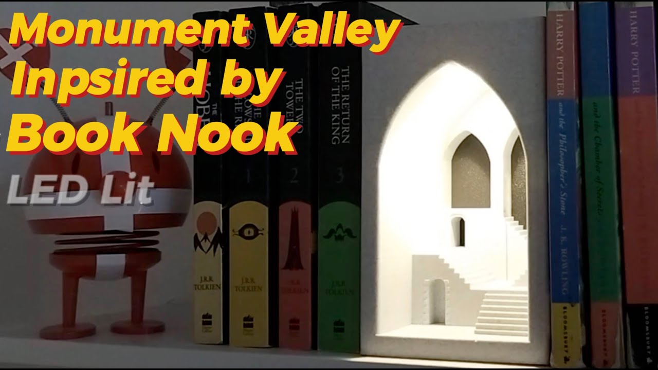 Monument Valley inspired 3D Printed Book Nook with LED Lighting