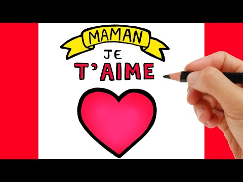 comment faire le dessin de la fête des mères, carte de fête des mères