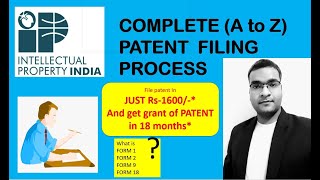 complete Patent filing procedure (A-Z) | Form-1, 2,9,18| online| live patent   minimum Cost|IPindia