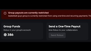 Group payouts are currently restricted Roblox Explained