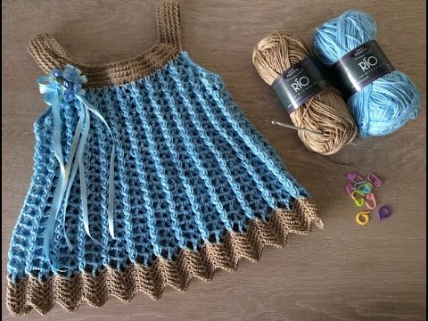 Vestido Para Niña - Tejido en gancho fácil y rápido