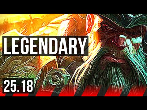 GANGPLANK vs GNAR (TOP) | Legendary, Comeback | KR Master | 25.18