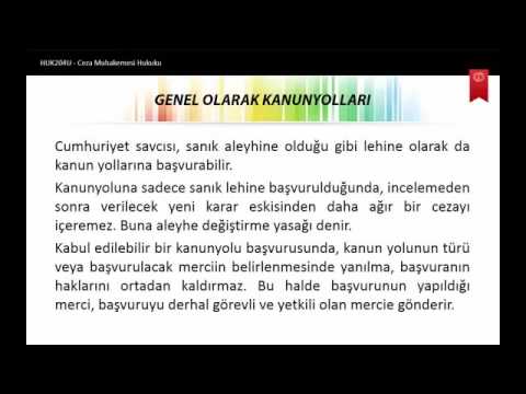 Ceza Muhakemesi Hukuku 8. Ünite Konu Özeti