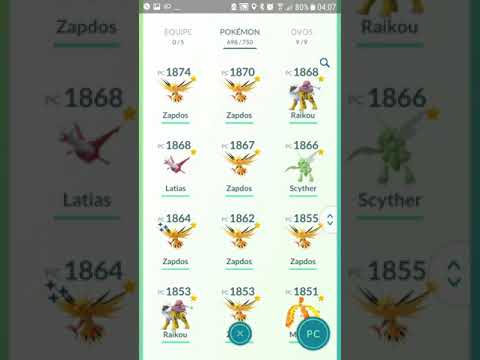 Conta level 38 Team Mystic Com muitos pokémons lendários, pokémons raros 100iv, muitos shiny’s