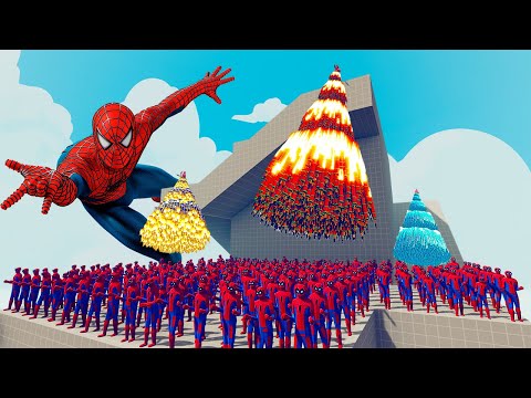 200x SPIDER-MAN vs 4x EVERY GOD - Totally Accurate Battle Simulator TABS