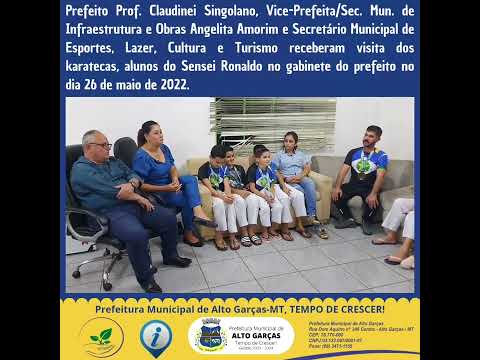 Visita do Sensei Ronaldo e karatecas no gabinete do prefeito de Alto Garças-MT
