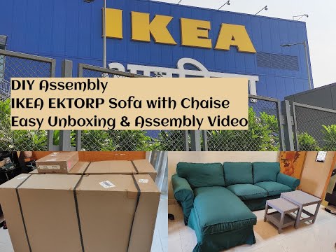 DIY Assembly of IKEA EKTORP Sofa with Chaise I Easy Unboxing & Assembly Video I IKEA Furniture