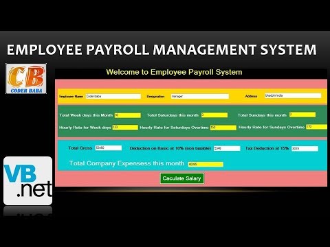VB.NET | How to Create Employee Payroll System  |#CODERBABA