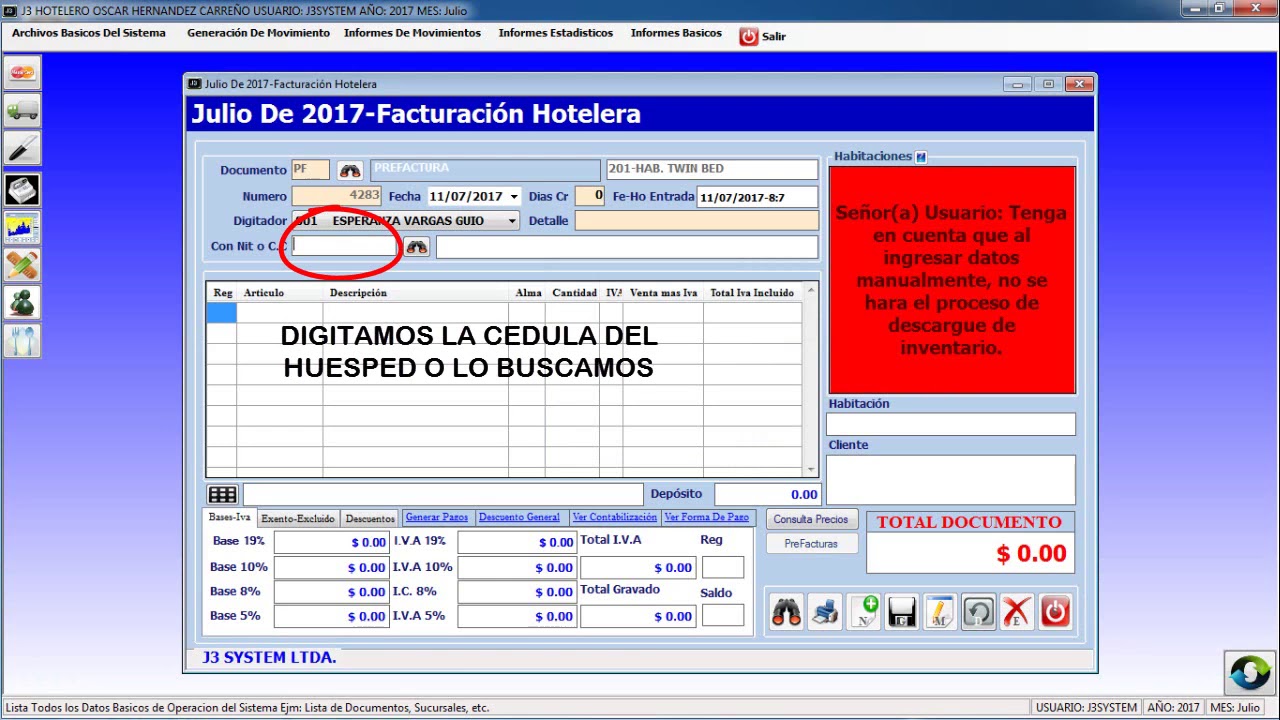 Facturación Hotelerea