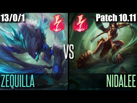 ZEQUILLA KHA'ZIX vs NIDALEE | NA Master | Patch 10.11
