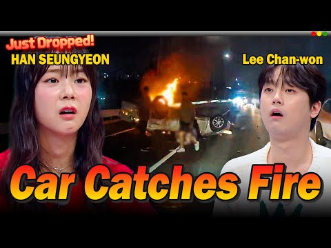 KARA HAN SEUNGYEON's Dashcam Reactions: Car Suddenly Catches Fire While Driving 💥