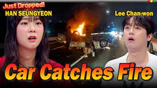 Download lagu KARA HAN SEUNGYEON's Dashcam Reactions: Car Suddenly Catches Fire While Driving 💥 mp3