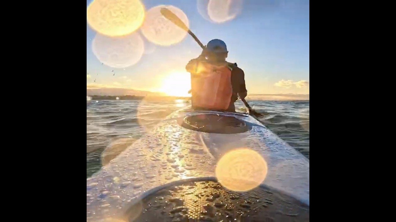 Sunset paddle #surfski #sunset #kayaking #newzealand