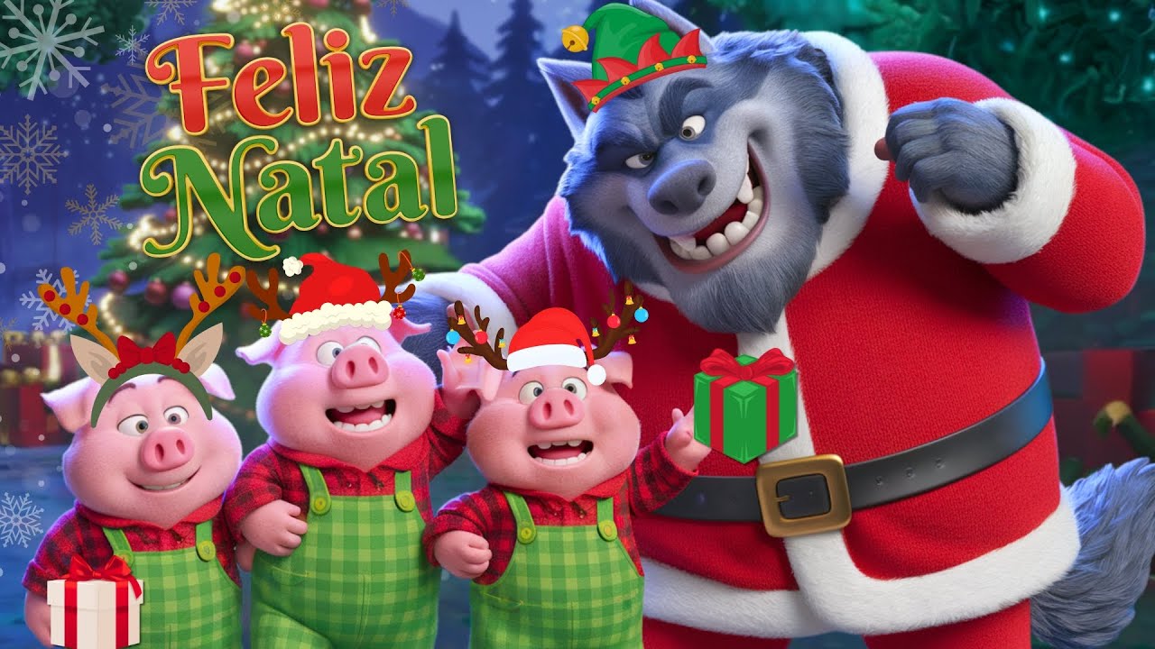 3 PORQUINHOS ajudantes do PAPAI NOEL #desenhoinfantil #ostrêsporquinhos