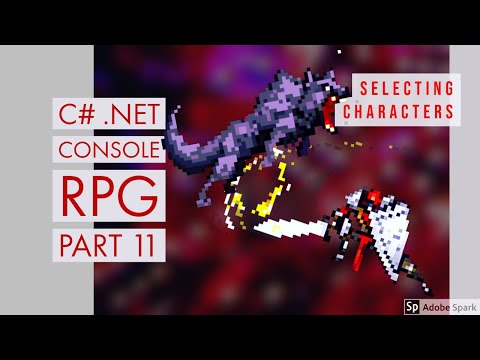 C NET Game Development State RPG 011 Setup for selecting a character