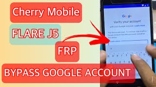 Cherry Mobile Flare J5 Frp Google Account Bypass